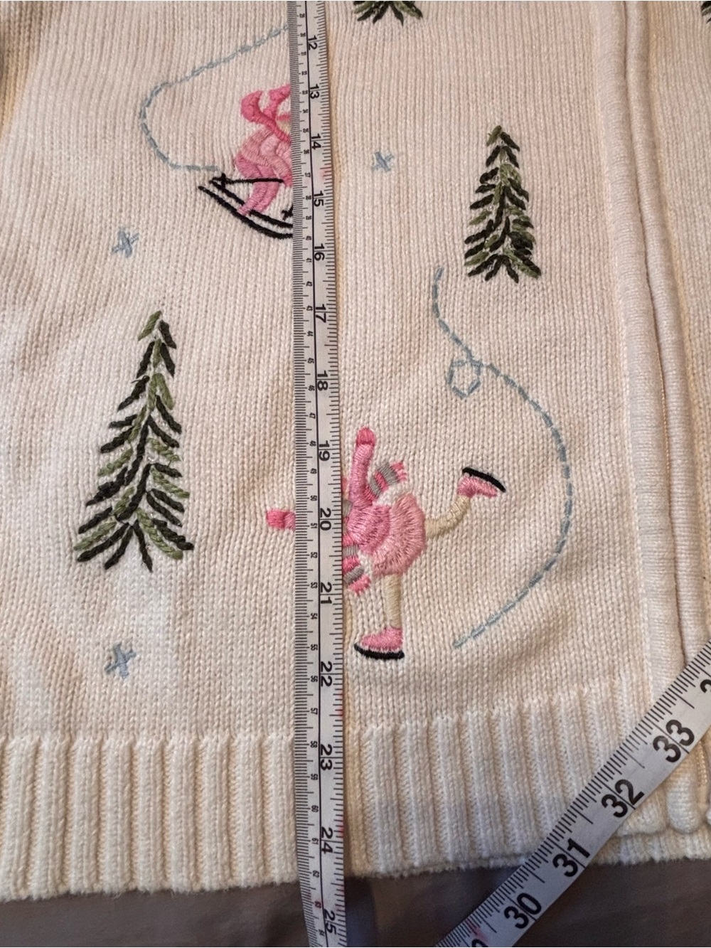 Vintage Crystal-Kobe Embroidered Ski Sweater Cardigan XL 90s Alpine Winter Full - Picture 9 of 9